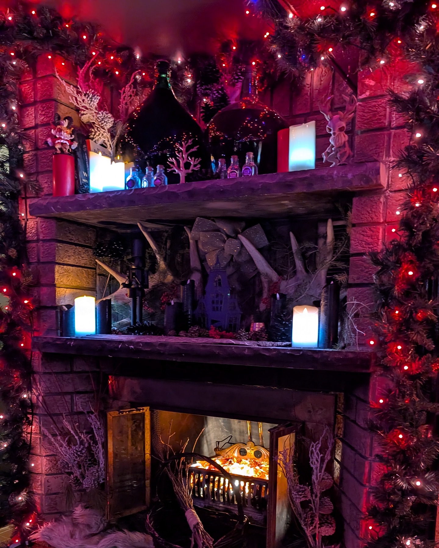 Krampus Fireplace Decor